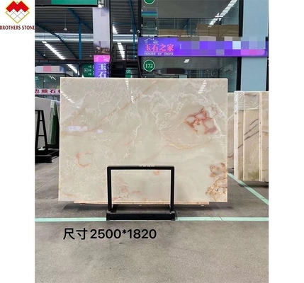 Hintergrundbeleuchtung Royal White Onyx Marmorplatte für anpassbare Tischplatte und Wandplatte