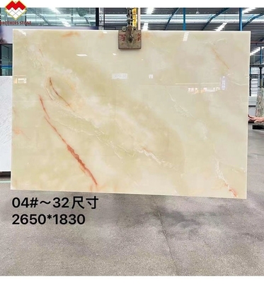 Hintergrundbeleuchtung Royal White Onyx Marmorplatte für anpassbare Tischplatte und Wandplatte