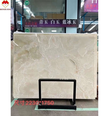 Hintergrundbeleuchtung Royal White Onyx Marmorplatte für anpassbare Tischplatte und Wandplatte