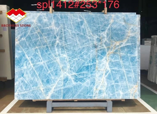Leichtblaue Marmor-Jade-Onyx-Slab für maßgeschneiderte Fliesen
