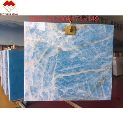 Leichtblaue Marmor-Jade-Onyx-Slab für maßgeschneiderte Fliesen