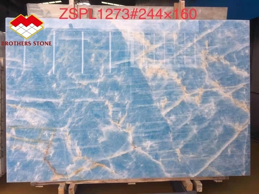 Leichtblaue Marmor-Jade-Onyx-Slab für maßgeschneiderte Fliesen
