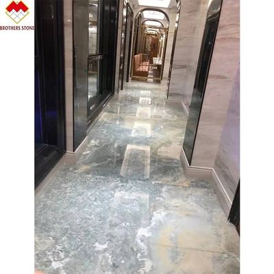 Anpassungsfähige Wandplatte aus durchsichtigem blauem Onyx für die Verkleidung mit blauem Marmor