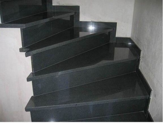 Wohnzimmer-Treppe flammte Granit-Stein, Polier-Mongolei-Schwarz-Granit