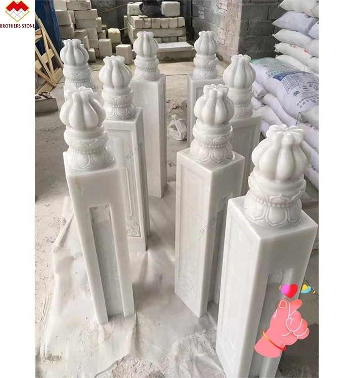 Weißes Onyx Marmorstein Treppenhalter für Villa und Haus Dekorationsbaluster