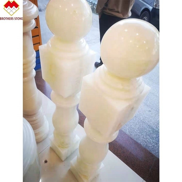 Weiß Onyx Marmorstein Granit Geländer Handränder Balauster Balustrade für Treppe in der Wohnung