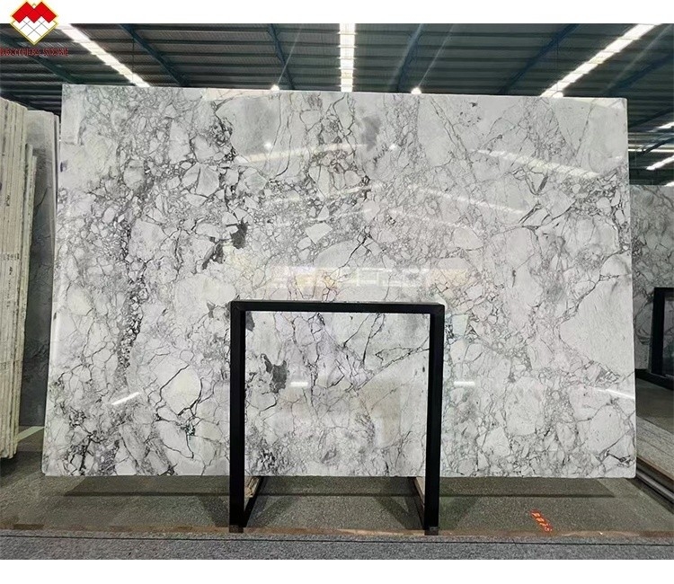 Brüder Stein Moderne Calacatta Borghini Weißmarmor Quarzit Platte für Villa Boden