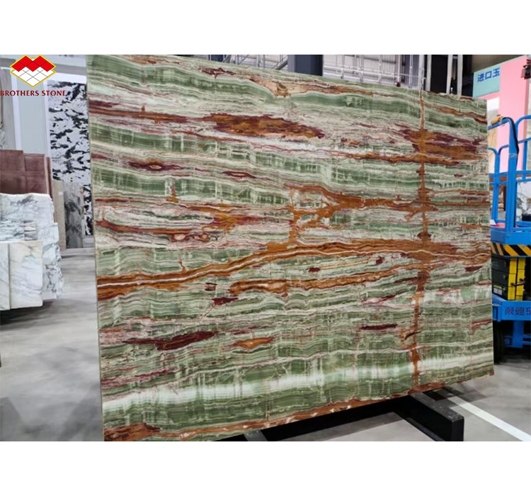 Polerierte Oberflächenveredelung Pakistan Bambus Onyx Marmorplatten für den Tisch Moderne Design-Stil