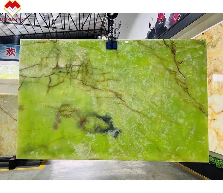 Natürliche grüne Onyx-Marmorplatte perfekt für Hintergrundbeleuchtung Onyx Wandverkleidung und Arbeitsplatten