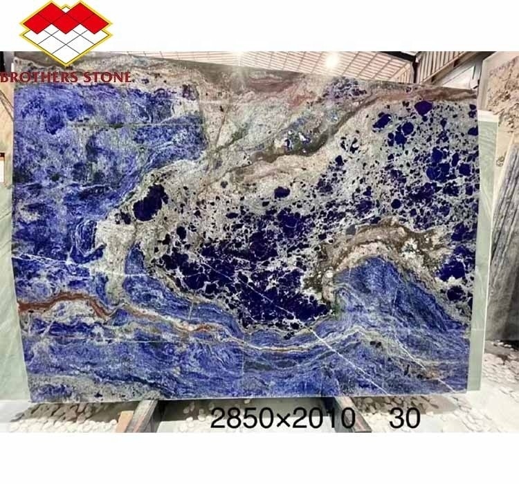 Moderne, aus blauem Stein polierte Cloisonne-Marmorfliesen für Speisesaal und Wohnraum