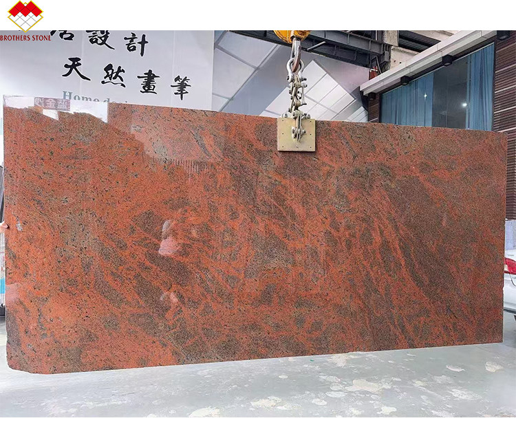 Moderne Eisen-Baltisch-Rote Granit-Küchenarbeitsplatte und Treppe in mehrfarbigem Rot