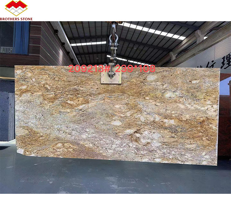 Modernes Design Hotel Ornamental Weißgranit mit goldenen Adern 20 mm polierte große Platten