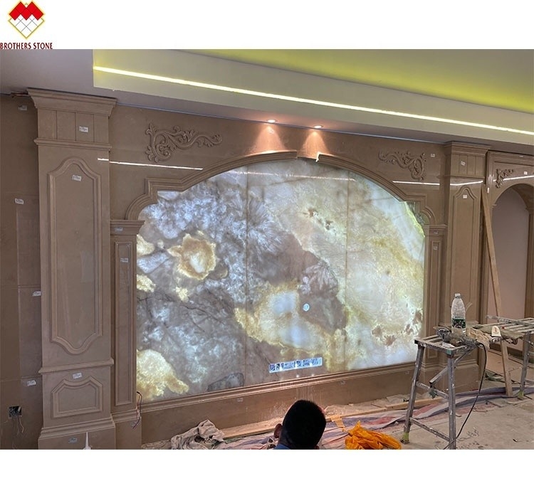 Hotel und Villa Dekoration mit modernem Design Stil Blau Onyx Marmor Platten Hintergrund