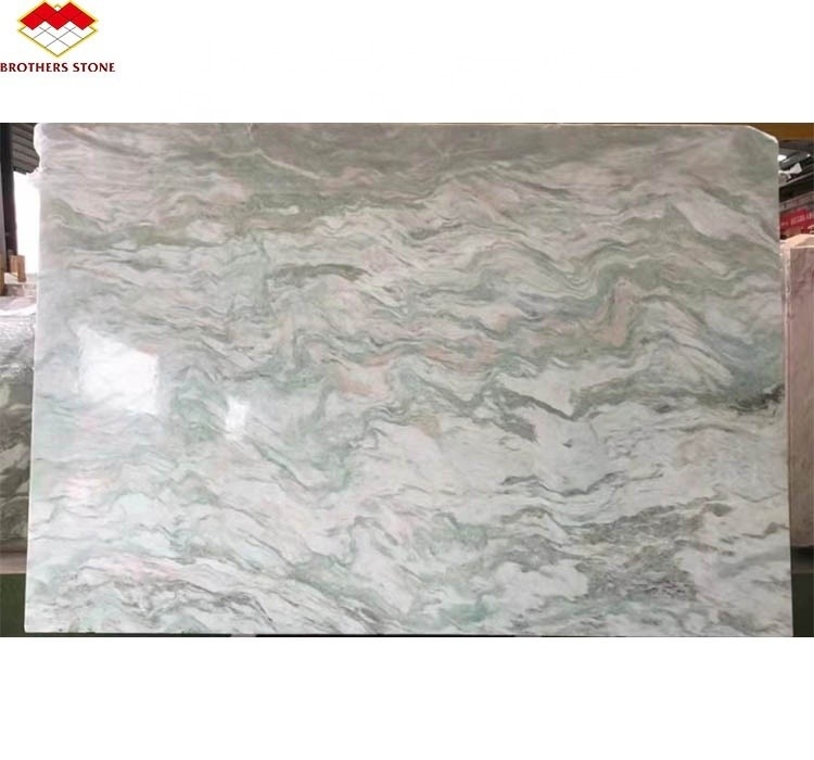 Moderner Design-Stil Große Platte Grüner Jade Onyx Marmorstein für Badezimmerwand und Tisch