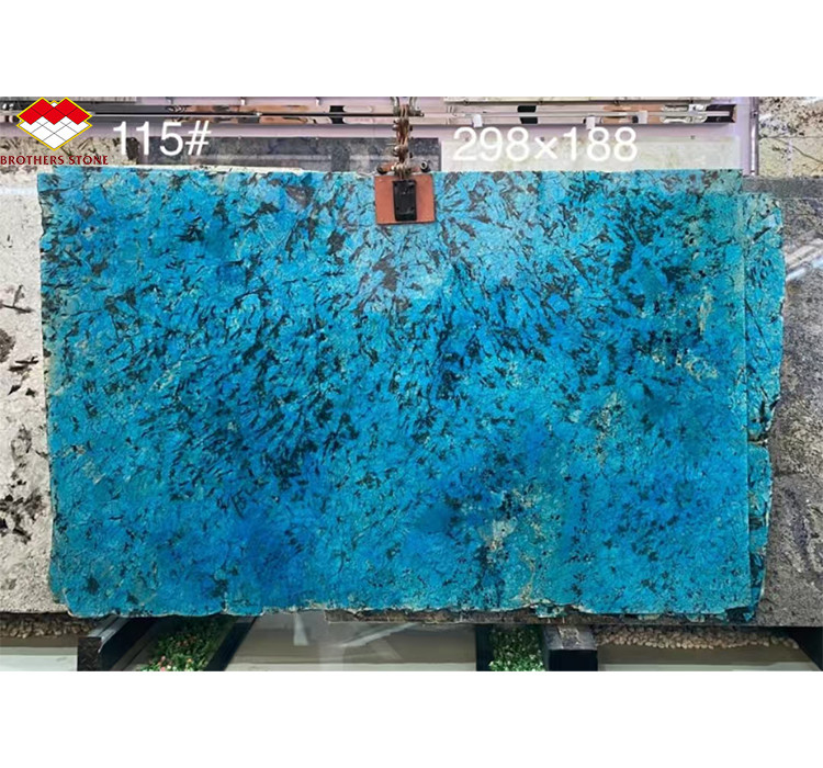 Modern Luxury Fantasy Brasilien Labradorit Blau Granit Esstisch Oberfläche Polierte blaue Marmorwandplatten für Hotel Grafikdesign