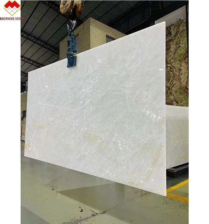 Eiszeit Onyx Quarzit Stein Wandplatte Waschbecken Komponente für Indoor Island Countertop