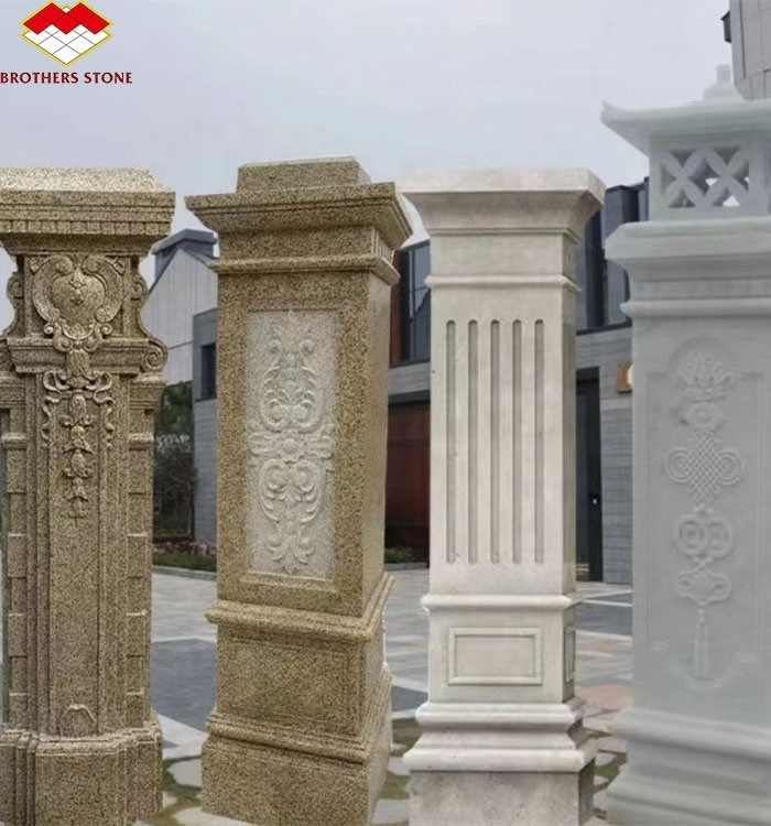 2700 kg/m3 Handgeschnitzte Säule aus Granitstein für die Gestaltung von Außensäulen
