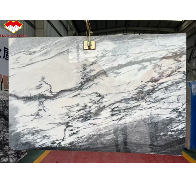 Schneebirge Weißmarmor Große Platte für modernes Design Esstisch Oberfläche Naturstein