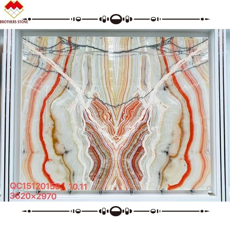 Große Plattenbuch abgestimmt mehrfarbige Onyx Agat Stein für Innenarchitektur Wandverkleidung