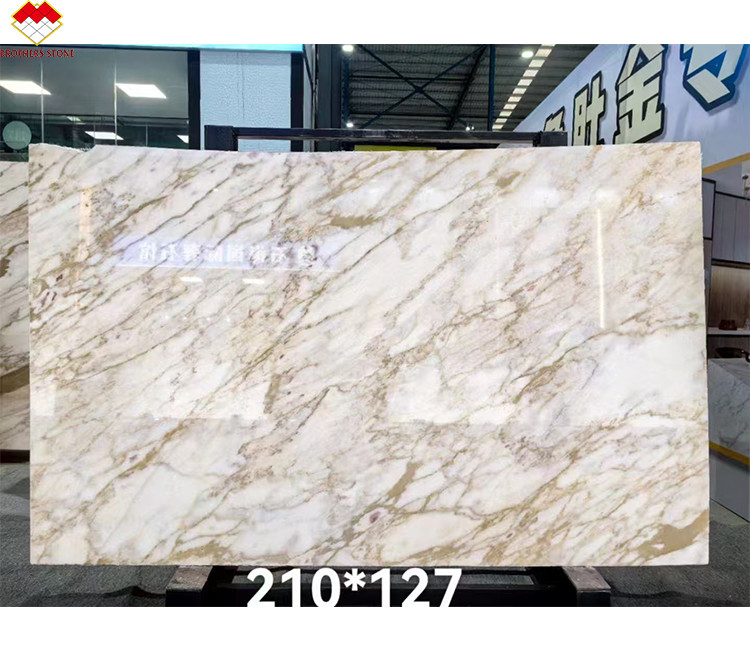 Handel FOB Modern Calacatta Gold Marmorplatte aus Italien für Wandboden-Tischplatte