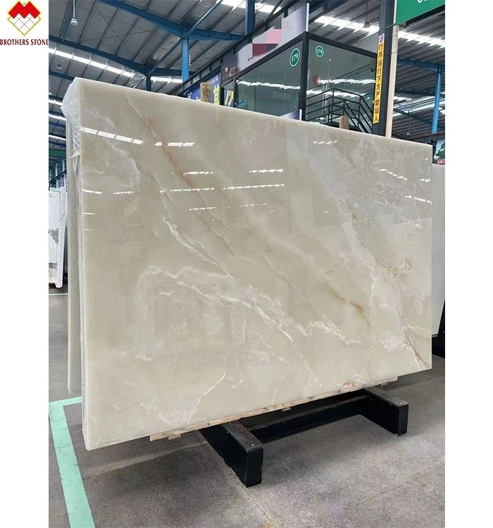 Hintergrundbeleuchtung Royal White Onyx Marmorplatte für anpassbare Tischplatte und Wandplatte